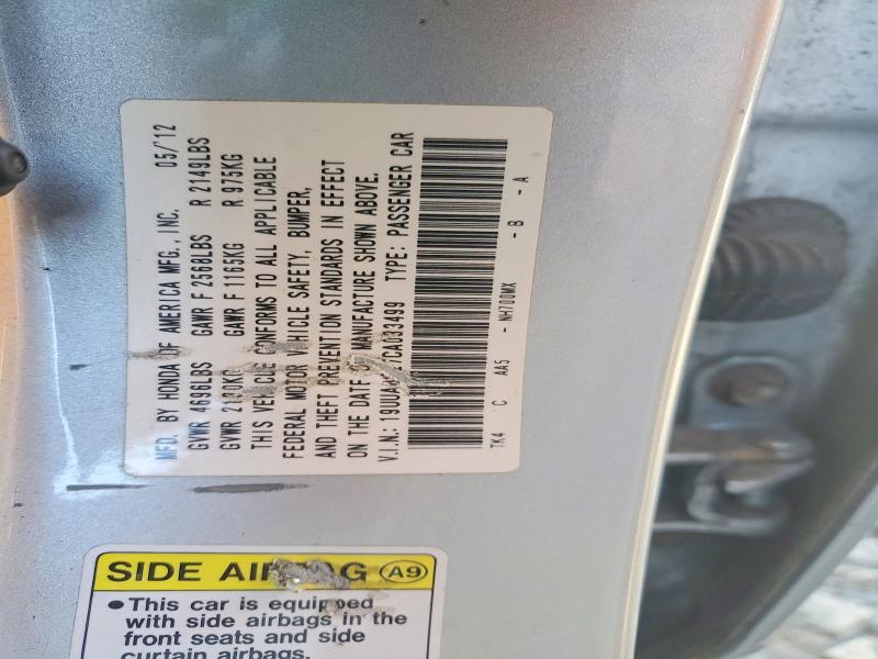 61059316 :رقم المزاد ، 19UUA8F27CA033499 vin ، 2012 Acura Tl مزاد بيع