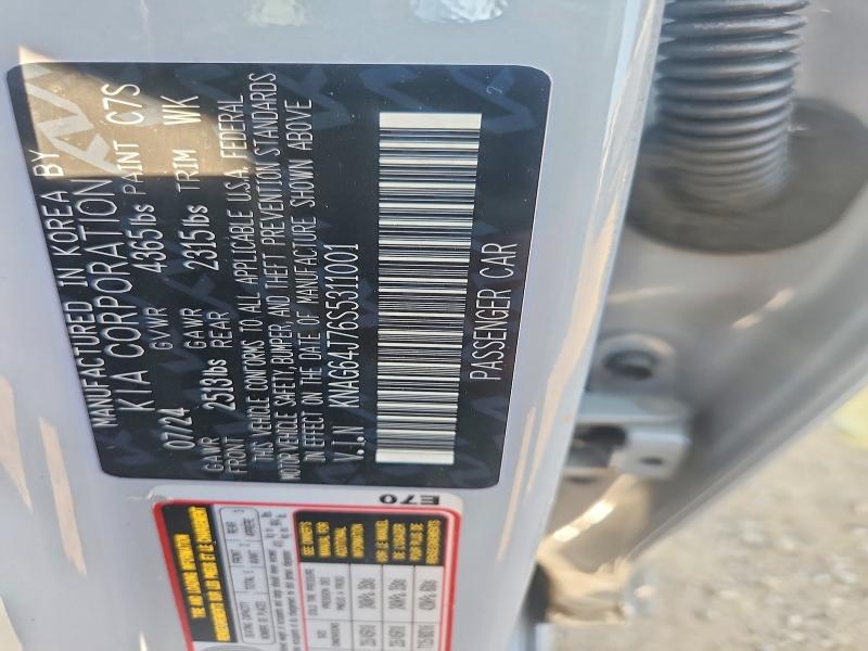 62164286 :رقم المزاد ، KNAG64J76S5311001 vin ، 2025 Kia K5 مزاد بيع