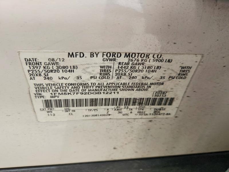 Продаж на аукціоні авто 2013 Ford Explorer, vin: 1FM5K7F92DGB12211, номер лоту: 61376416