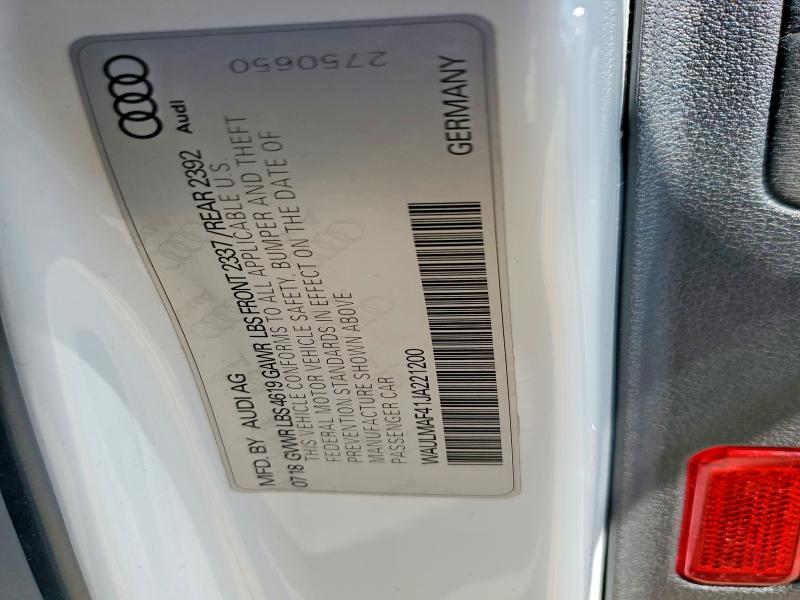 Aukcja sprzedaży 2018 Audi A4, vin: WAULMAF41JA221200, numer aukcji: 62952106