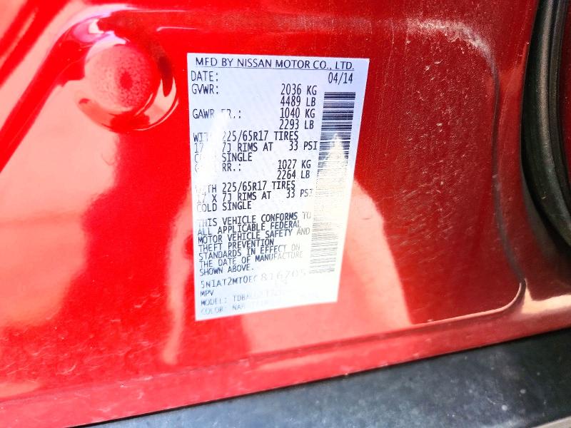 Aukcja sprzedaży 2014 Nissan Rogue, vin: 5N1AT2MT0EC816705, numer aukcji: 59718706