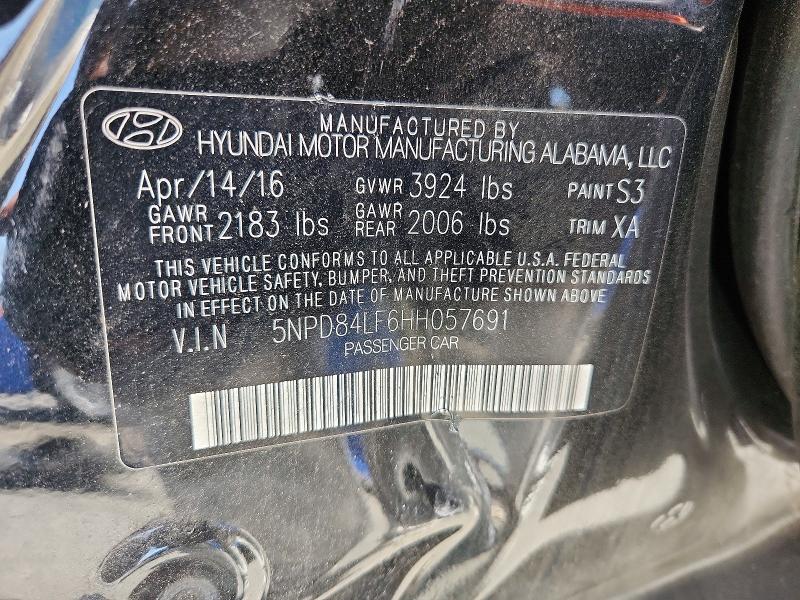 Продаж на аукціоні авто 2017 Hyundai Elantra, vin: 5NPD84LF6HH057691, номер лоту: 59687036