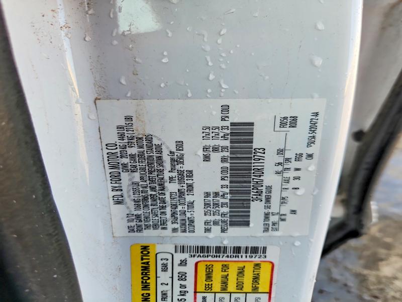 2013 Ford Fusion მანქანა იყიდება აუქციონზე, vin: 3FA6P0H74DR119723, აუქციონის ნომერი: 60021086