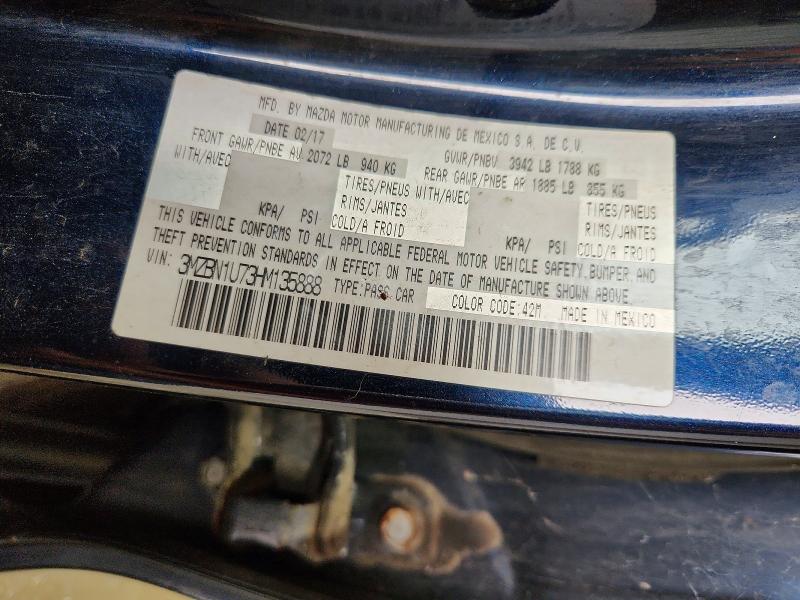 Aukcja sprzedaży 2017 Mazda 3, vin: 3MZBN1U73HM135888, numer aukcji: 61525626