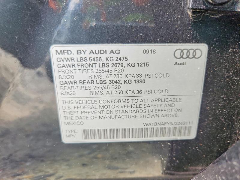 Aukcja sprzedaży 2018 Audi Q5, vin: WA1BNAFY9J2243111, numer aukcji: 60216476