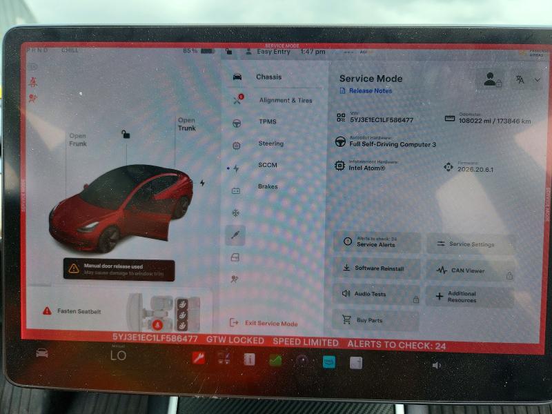 2020 Tesla Model 3 მანქანა იყიდება აუქციონზე, vin: 5YJ3E1EC1LF586477, აუქციონის ნომერი: 62146966