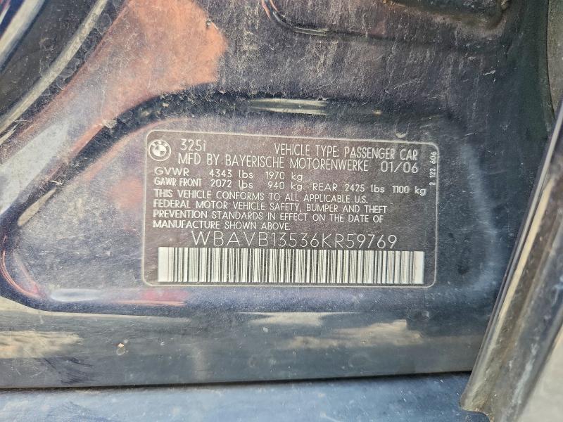 61880536 :رقم المزاد ، WBAVB13536KR59769 vin ، 2006 Bmw 325 مزاد بيع