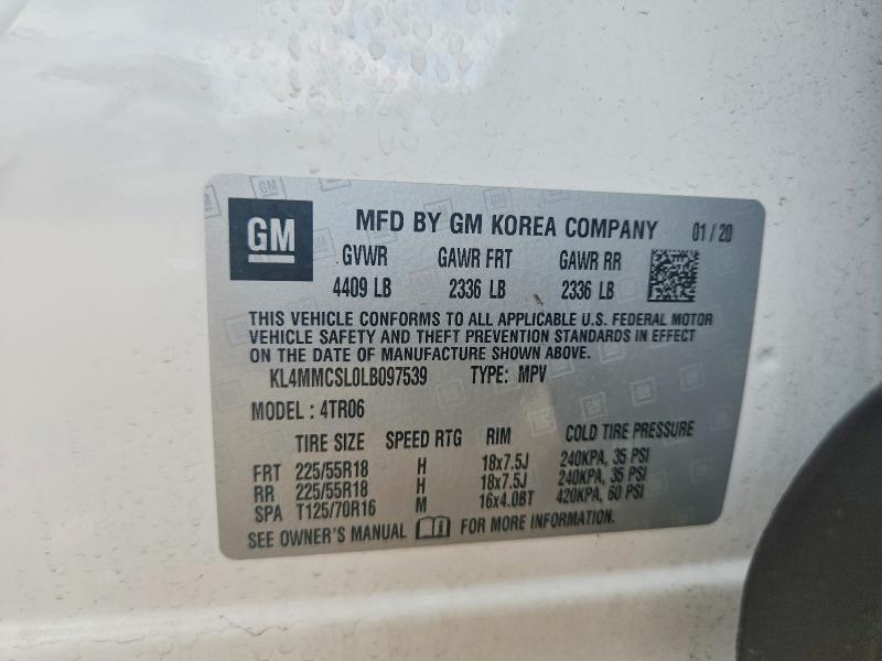 Aukcja sprzedaży 2020 Buick Encore Gx, vin: KL4MMCSL0LB097539, numer aukcji: 61919356