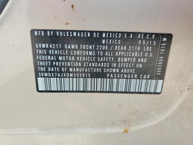 60587396 :رقم المزاد ، 3VWDX7AJXDM303915 vin ، 2013 Volkswagen Jetta مزاد بيع