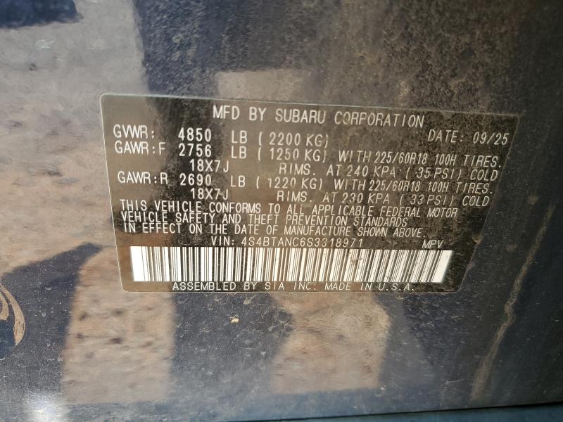 62778896 :رقم المزاد ، 4S4BTANC6S3318971 vin ، 2025 Subaru Outback مزاد بيع