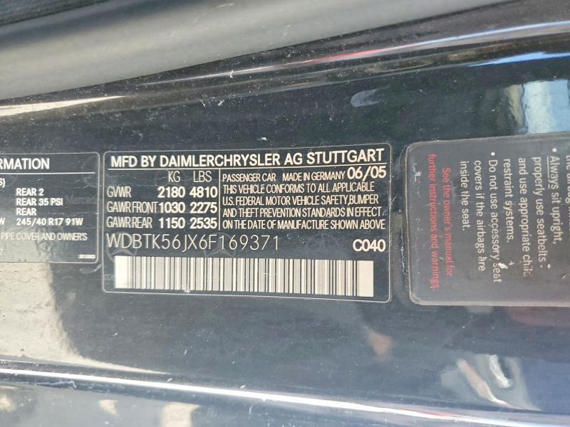 Продаж на аукціоні авто 2006 Mercedes-benz Clk, vin: WDBTK56JX6F169371, номер лоту: 61564096