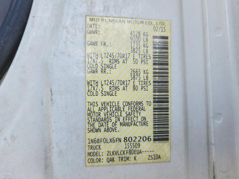 Продаж на аукціоні авто 2015 Nissan Nv, vin: 1N6BF0LX6FN802206, номер лоту: 61399606
