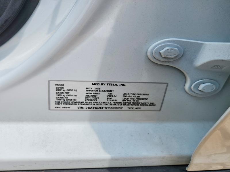 2023 Tesla Model Y მანქანა იყიდება აუქციონზე, vin: 7SAYGDEF1PF809282, აუქციონის ნომერი: 59591226