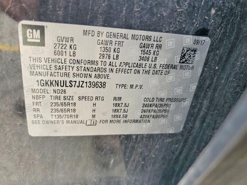 Продажа на аукционе авто 2018 Gmc Acadia, vin: 1GKKNULS7JZ139638, номер лота: 61993546