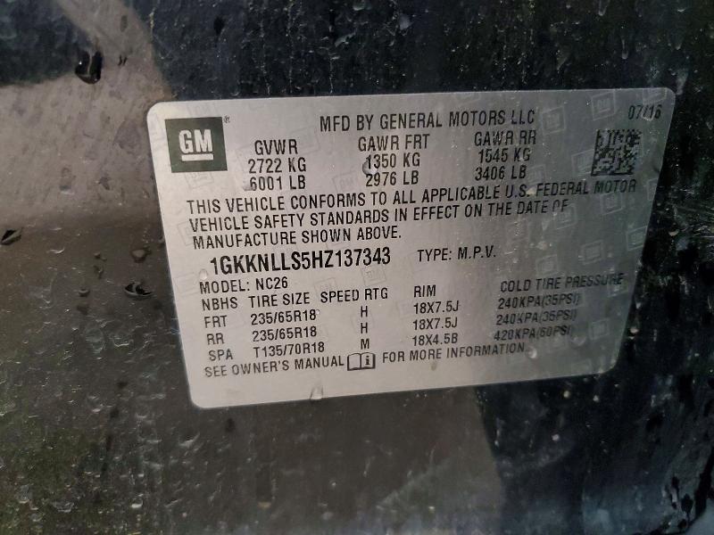 Продаж на аукціоні авто 2017 Gmc Acadia, vin: 1GKKNLLS5HZ137343, номер лоту: 61718726
