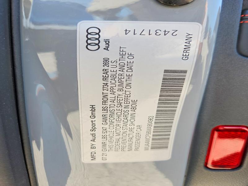 Продажа на аукционе авто 2021 Audi Rs5, vin: WUAAWCF56MA904963, номер лота: 61055126