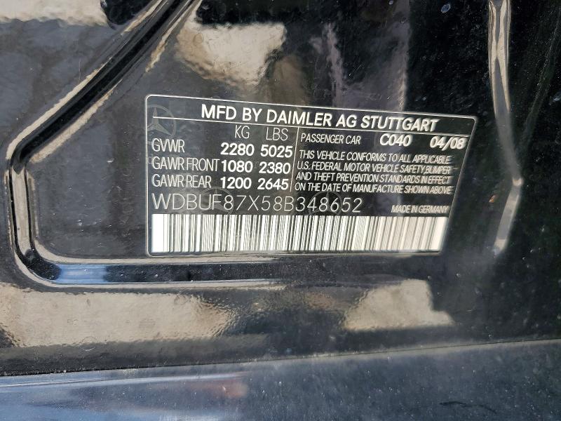 Продажа на аукционе авто 2008 Mercedes-benz E, vin: WDBUF87X58B348652, номер лота: 60223796