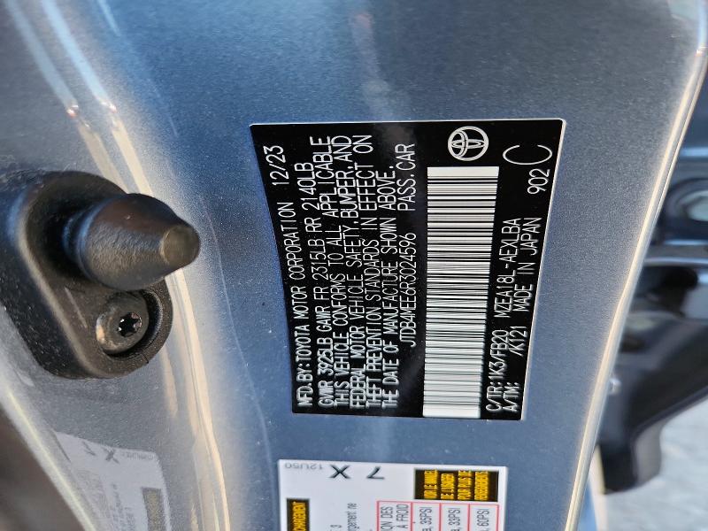 62531886 :رقم المزاد ، JTDB4MEE6R3024596 vin ، 2024 Toyota Corolla مزاد بيع