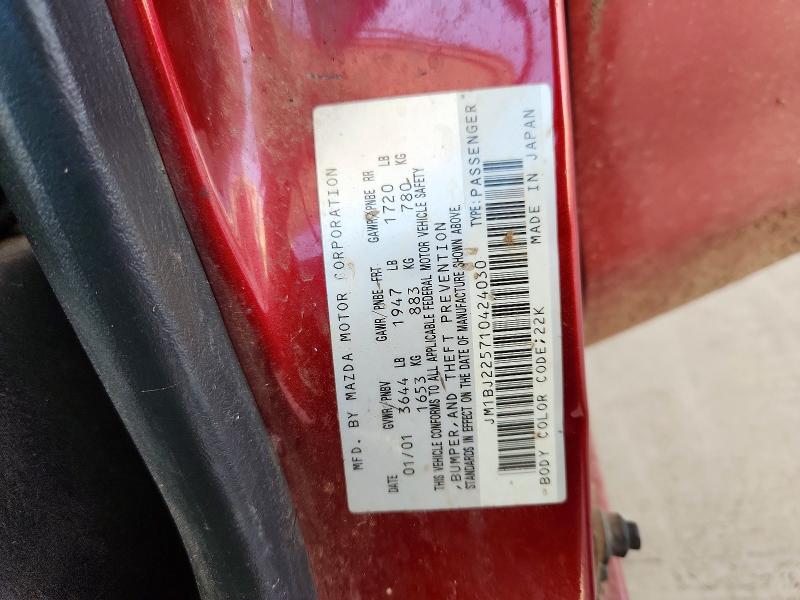 62401606 :رقم المزاد ، JM1BJ225710424030 vin ، 2001 Mazda Protege مزاد بيع