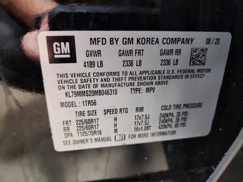 2021 Chevrolet Trailblazer მანქანა იყიდება აუქციონზე, vin: KL79MMS20MB046310, აუქციონის ნომერი: 62346146