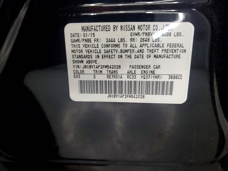 Продажа на аукционе авто 2015 Infiniti Q70, vin: JN1BY1AP2FM542028, номер лота: 62268636