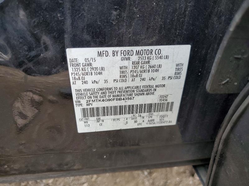 Продажа на аукционе авто 2015 Ford Edge, vin: 2FMTK4G90FBB43567, номер лота: 61628686
