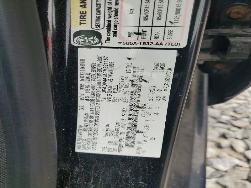 2015 Ford Fiesta მანქანა იყიდება აუქციონზე, vin: 3FADP4AJ8FM221157, აუქციონის ნომერი: 61478656