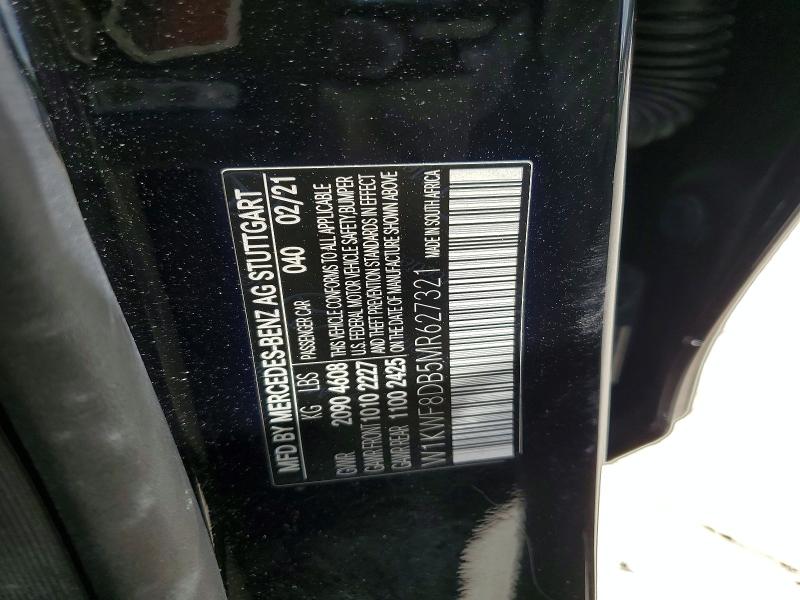 Продаж на аукціоні авто 2021 Mercedes-benz C, vin: W1KWF8DB5MR627321, номер лоту: 59847826