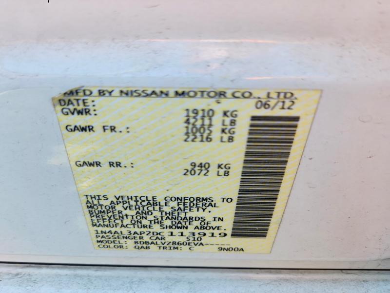 Продажа на аукционе авто 2013 Nissan Altima, vin: 1N4AL3AP2DC113919, номер лота: 58767776