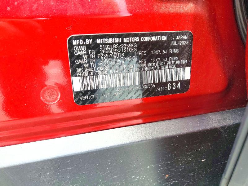 Продаж на аукціоні авто 2024 Mitsubishi Outlander, vin: JA4J3UA84RZ005535, номер лоту: 59345196