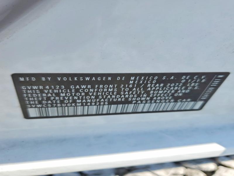 Продажа на аукционе авто 2019 Volkswagen Jetta, vin: 3VWC57BU0KM149285, номер лота: 59364596
