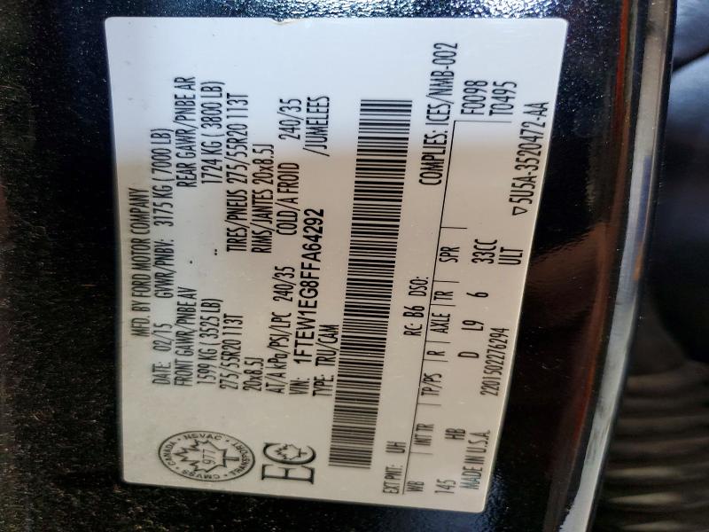 Продажа на аукционе авто 2015 Ford F150, vin: 1FTEW1EG8FFA64292, номер лота: 61143956