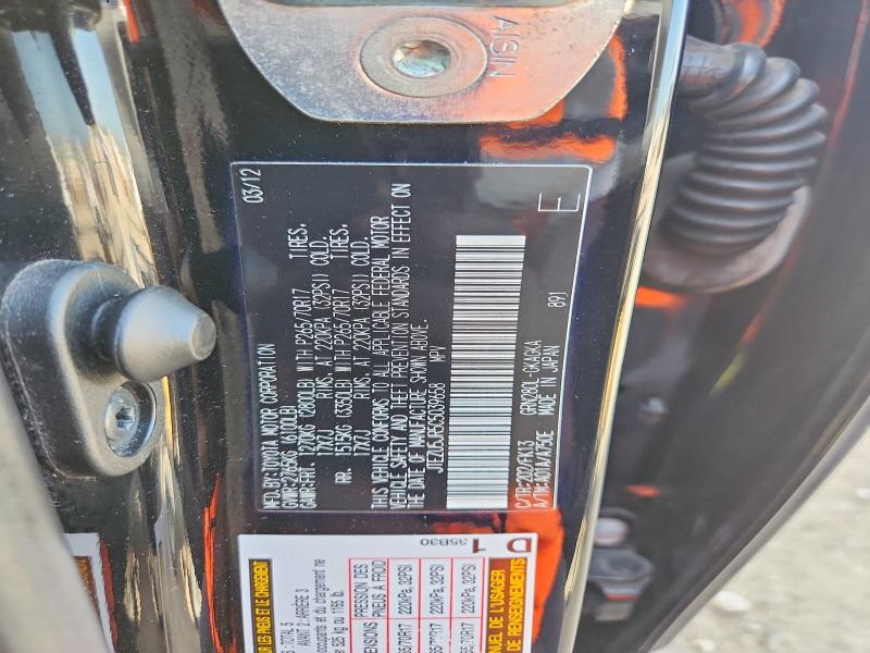 60628596 :رقم المزاد ، JTEZU5JR5C5039658 vin ، 2012 Toyota 4runner مزاد بيع