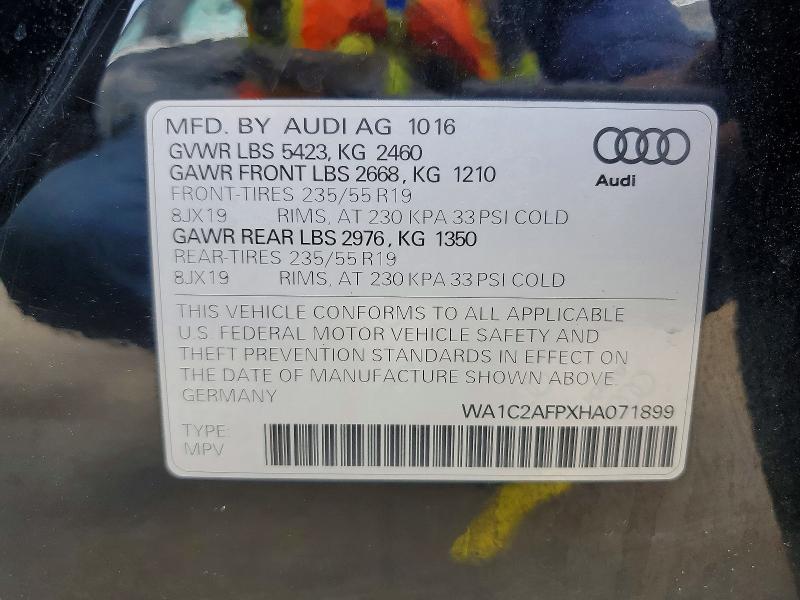 Продажа на аукционе авто 2017 Audi Q5, vin: WA1C2AFPXHA071899, номер лота: 63103786