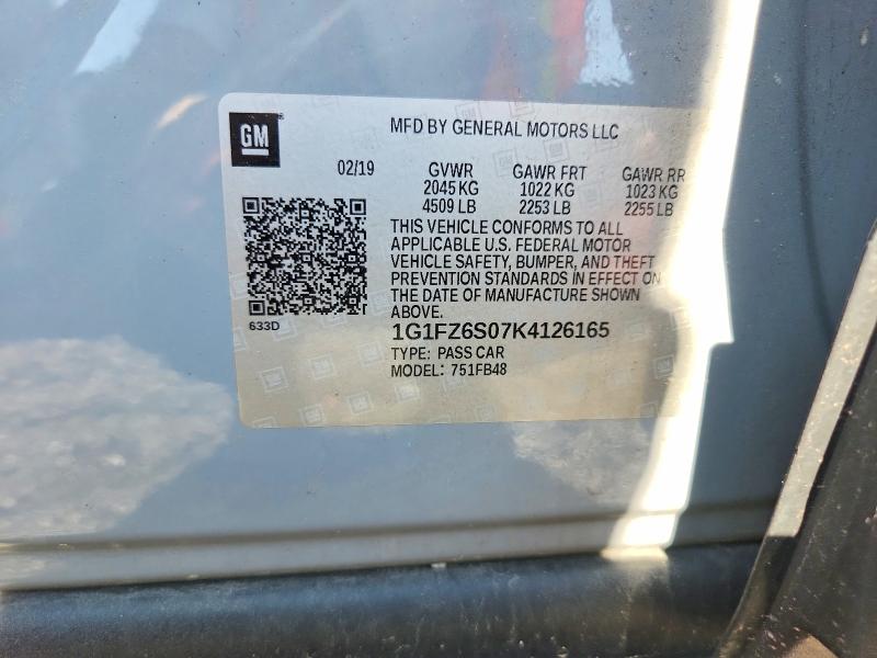 Продаж на аукціоні авто 2019 Chevrolet Bolt Ev, vin: 1G1FZ6S07K4126165, номер лоту: 59032106
