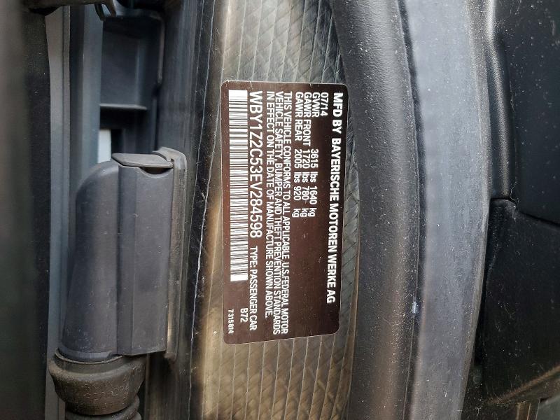 2014 Bmw I3 მანქანა იყიდება აუქციონზე, vin: WBY1Z2C53EV284598, აუქციონის ნომერი: 60464696