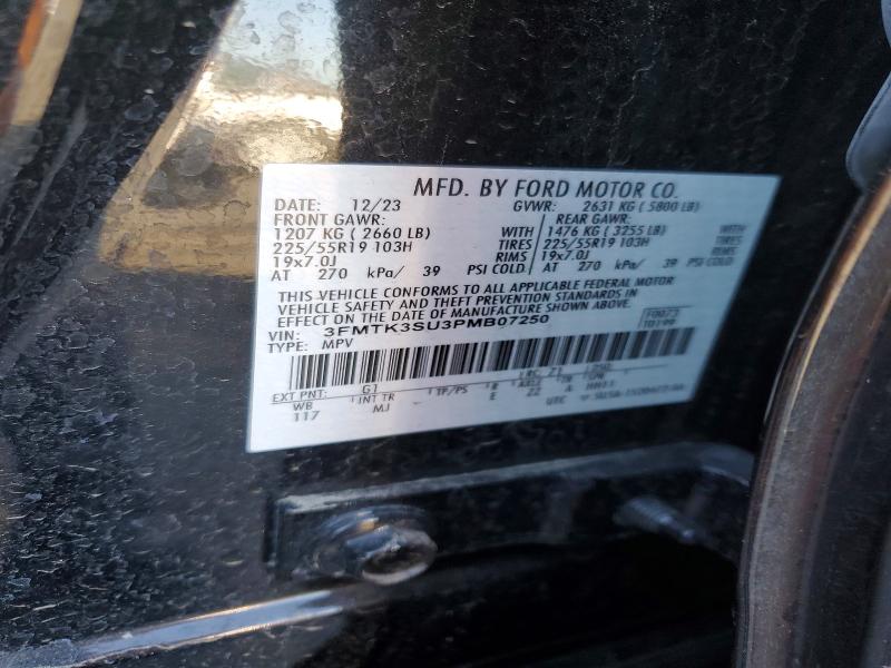 61155726 :رقم المزاد ، 3FMTK3SU3PMB07250 vin ، 2023 Ford Mustang Mach-e مزاد بيع