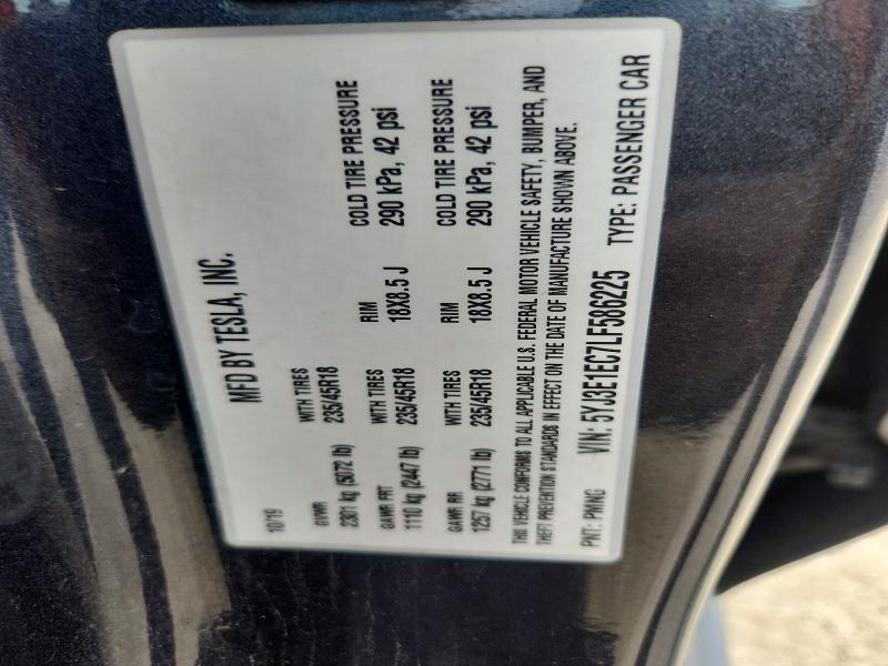 62958756 :رقم المزاد ، 5YJ3E1EC7LF586225 vin ، 2020 Tesla Model 3 مزاد بيع