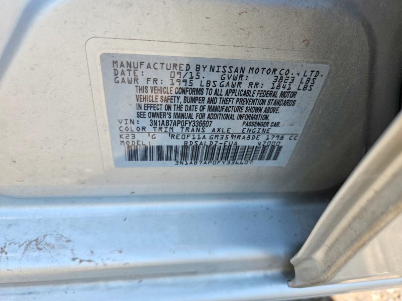 Aukcja sprzedaży 2015 Nissan Sentra, vin: 3N1AB7AP0FY336607, numer aukcji: 62243206