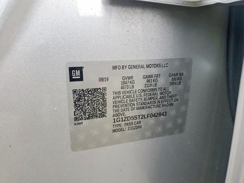 2020 Chevrolet Malibu მანქანა იყიდება აუქციონზე, vin: 1G1ZD5ST2LF042843, აუქციონის ნომერი: 59871096
