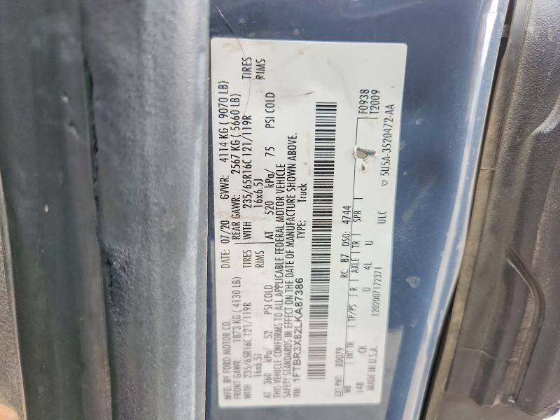 Aukcja sprzedaży 2020 Ford Transit, vin: 1FTBR3X82LKA87386, numer aukcji: 58157206