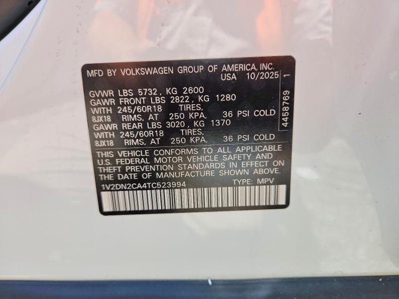 Продажа на аукционе авто 2026 Volkswagen Atlas, vin: 1V2DN2CA4TC523994, номер лота: 62134296