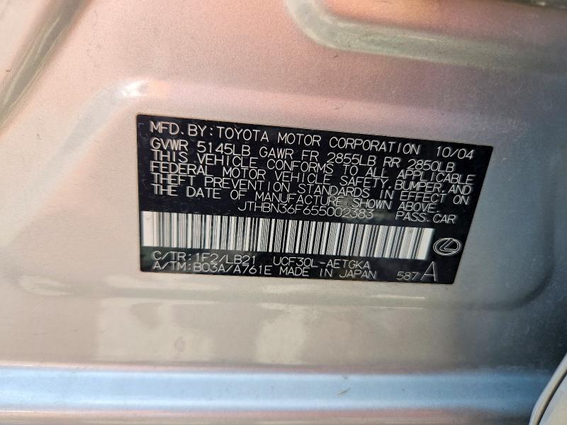 Продаж на аукціоні авто 2005 Lexus Ls, vin: JTHBN36F655002383, номер лоту: 60565216