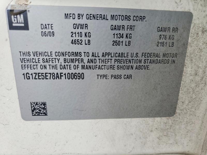 2010 Chevrolet Malibu მანქანა იყიდება აუქციონზე, vin: 1G1ZE5E78AF100690, აუქციონის ნომერი: 59900286