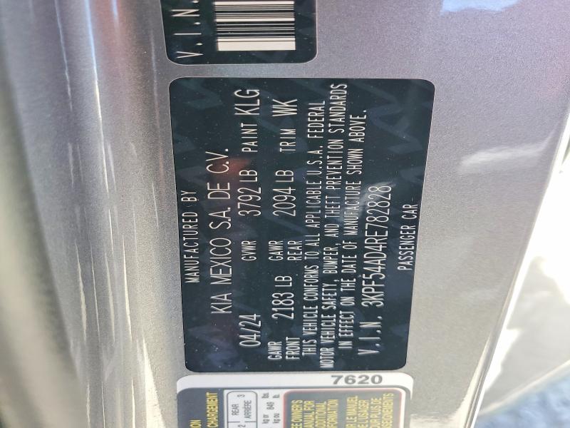 62668556 :رقم المزاد ، 3KPF54AD4RE782828 vin ، 2024 Kia Forte مزاد بيع