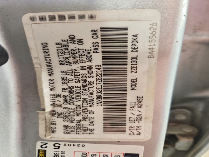 Auction sale of the 2007 Toyota Corolla, vin: 1NXBR32E17Z822149, lot number: 59363116