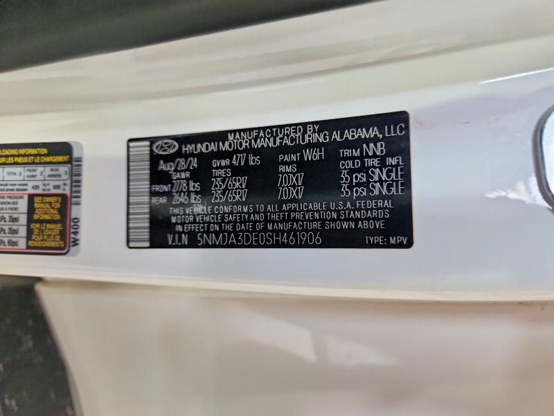 2025 Hyundai Tucson მანქანა იყიდება აუქციონზე, vin: 5NMJA3DE0SH461906, აუქციონის ნომერი: 60618516