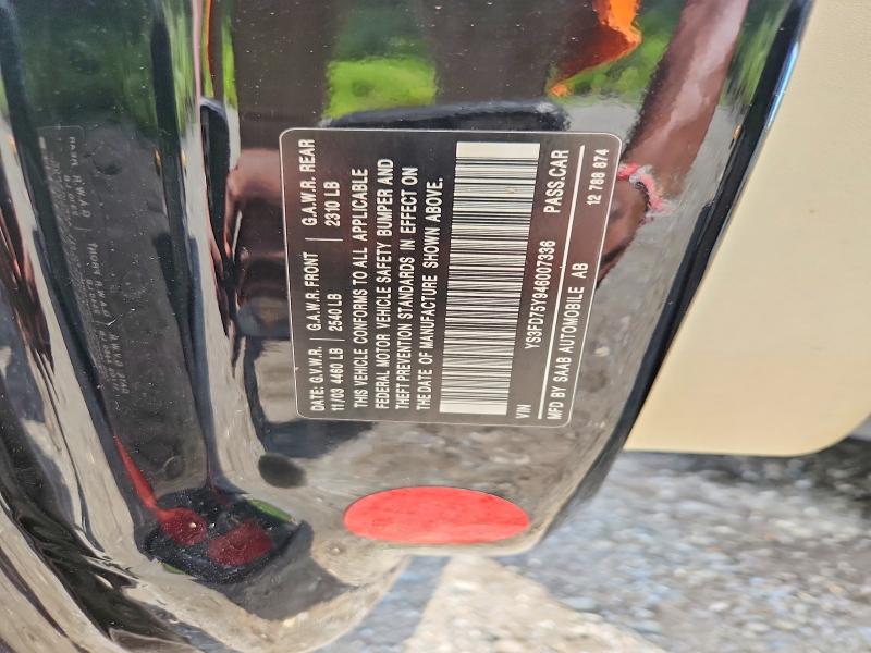 2004 Saab 9-3 მანქანა იყიდება აუქციონზე, vin: YS3FD75Y946007336, აუქციონის ნომერი: 60473876