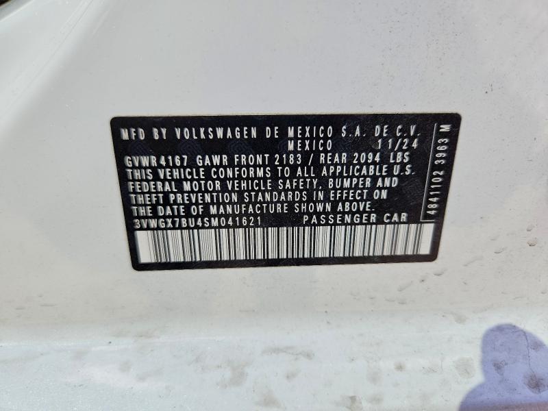 Auction sale of the 2025 Volkswagen Jetta, vin: 3VWGX7BU4SM041621, lot number: 60301436