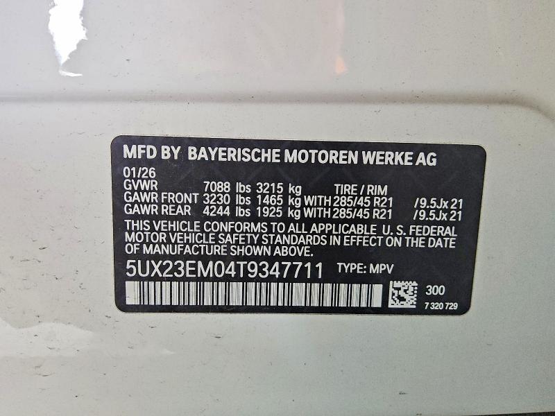 Auction sale of the 2026 Bmw X7, vin: 5UX23EM04T9347711, lot number: 59385486